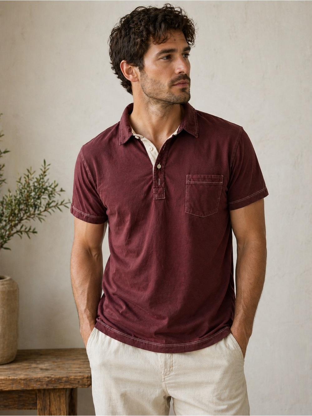 Billy Reid red polo shirt XXL